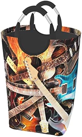 Sihirli Elektro Gitar Müzik Kirli Giysiler Paketi, Katlanabilir, Saplı, Banyo Dolabı İçin Uygun Ev Depolama