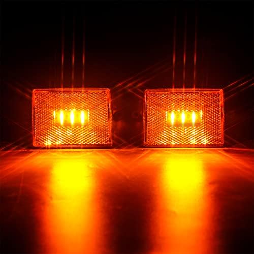 LİNKİTOM 2 adet Amber LED Yan İşaretleyici İşık park lambası w/Entegre Reflectorfor Yardımcı tekne römorkları Kamyon RV [DOT