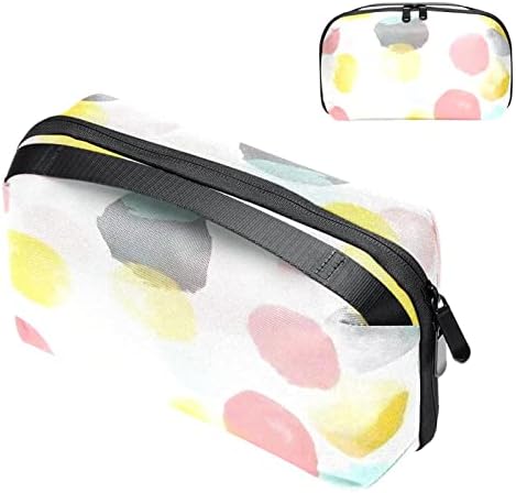 Taşıma çantası Seyahat kılıf çanta USB kablo düzenleyici Cep Aksesuar Fermuar Cüzdan, Modern Desen Suluboya Renk Dalga Nokta