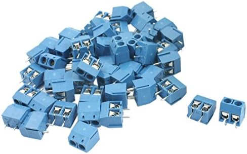 Aexit 50 Adet 5mm Ses ve Video Aksesuarları Pitch Takılabilir Tip Mavi Vidalı Terminal Bloğu Konnektörler ve Adaptörler 300V