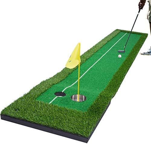 Golf Vuruş Yeşil,10FT Gerçek Rulo Golf Vuruş Mat Wrinke'siz Golf Oyunları İç/Dış Mekan için Gerçekçi Çim ile Yeşil, Golf