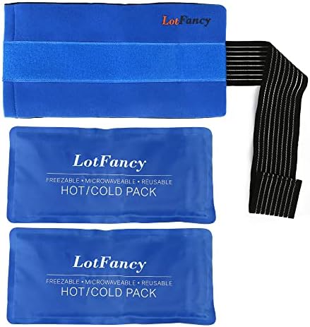 LotFancy Kullanımlık Jel Buz Paketi Wrap, 2 Jel Paketleri ile Kapak, Sıcak Soğuk Terapi için Spor Yaralanmaları, İlk Yardım,