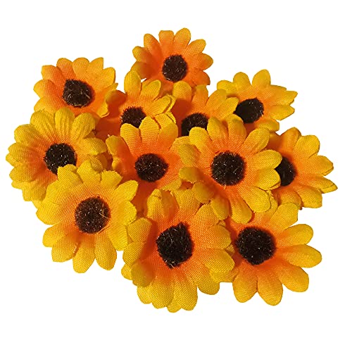 12 adet Bayan Tatlı Çok renkli Papatya Saç Klipleri Mini Güneş Çiçek Tokalar Nedime Düğün saç aksesuarı (Ayçiçeği)