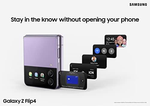 SAMSUNG Galaxy Z Flip 4 Akıllı Telefon, Fabrika Kilidi Android Cep Telefonu, 256GB Galaxy Z Flip 4 Halkalı Şeffaf Kapak