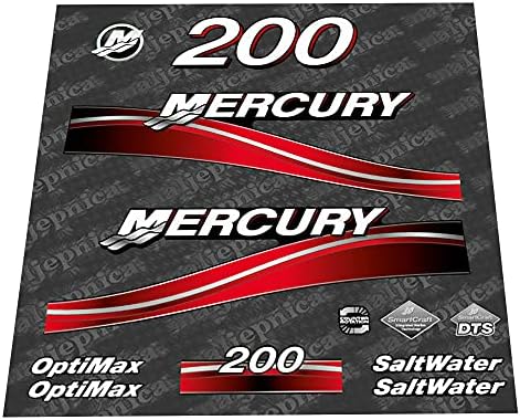 411 Çıkartmaları Satış Sonrası Yedek Mercury 200 için (2005-2007) Dıştan Takma Çıkartma (Etiket) seti