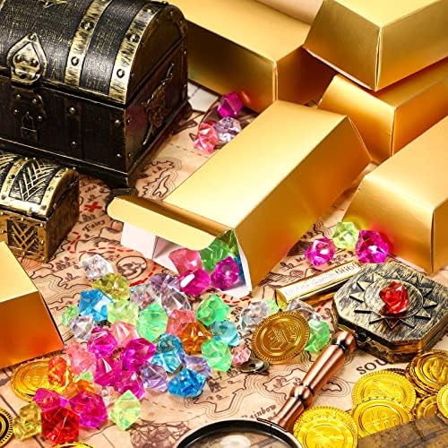 Altın Barlar Sahte Altın Bar Hediye Kutusu Altın Parti Favor Kutuları Altın Folyo Hazine Tuğla Casino Kağıt Kutuları Korsan