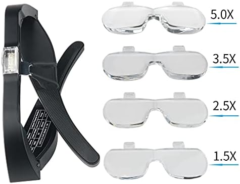 YLYAJY Gözlük Büyüteç Led Büyüteç Dört Büyütme USB Şarj Edilebilir Okuma Büyüteç Büyüteç