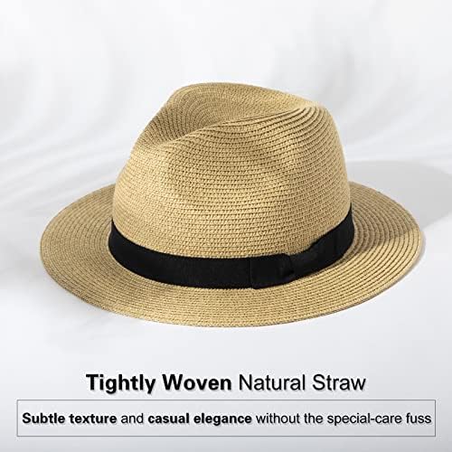 Comhats Büyük Kafa XXL Erkekler Güneş Hasır fötr Şapka Kadınlar için, Paketlenebilir plaj şapkası Geniş Kenarlı Panama Şapka