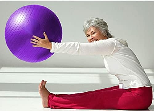 WeıSha 55 cm Yoga Topu Spor Fitness Topu PVC Denge Topu Denge Mat Yoga Şekillendirme Kalın Yoga Topu Mor