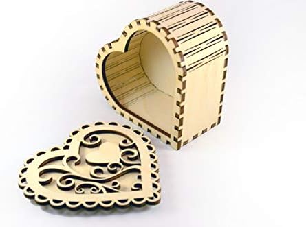 SPL woodcraft Kalp Şeklinde Küçük Ahşap Mücevher Kutusu-4 inç. - Kompakt ve Zarif-Harika Bir Hediye Fikri-Sevgililer Günü