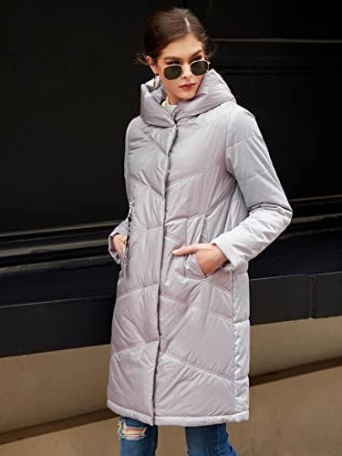 Kadınlar için EDWOL Ceketler-Fermuarlı Kapüşonlu Kirpi Kışlık Mont (Renk: Tozlu Mor, Boyut: 3X-Large)