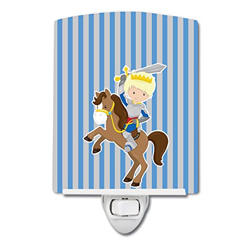 Caroline's Treasures BB8746CNL Blonde Boy Knight on Horse Seramik Gece Lambası, Kompakt, UL Sertifikalı, Yatak Odası, Banyo,