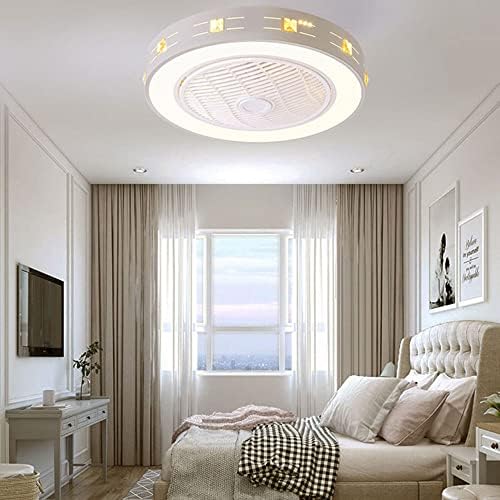 KMYX Modern basit tavan vantilatörleri ile LED ışıkları 3-hız Rüzgar ve 3-renk dim Akıllı zamanlama Fan lambaları yatak odası