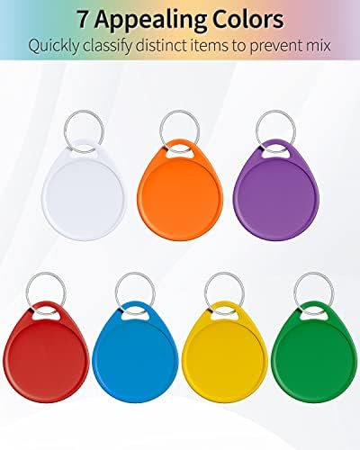 Uniclife 1.5 İnç Renkli Anahtar Etiketleri Etiketleme için Yazılabilir Yuvarlak Plastik Anahtarlık Etiketleri Bölünmüş Halkalar