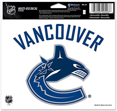 WinCraft NHL Vancouver Canucks 20545091 Çok Kullanımlı Renkli Çıkartma, 5 x 6