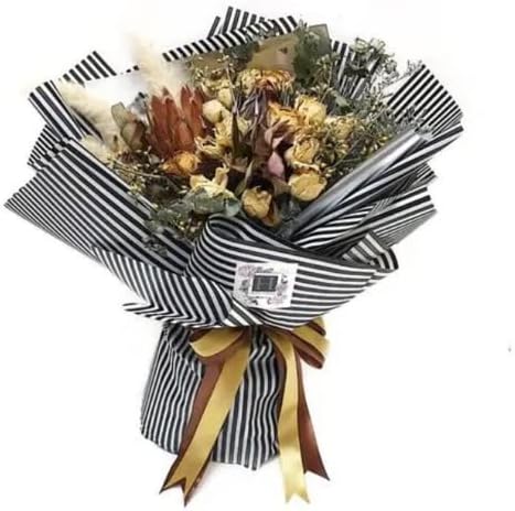 20 Adet İnce Çizgili Çiçek Ambalaj Kağıdı,Su Geçirmez sevgililer Günü Buket Ambalaj Kağıdı 23X23 inç DIY El Sanatları için