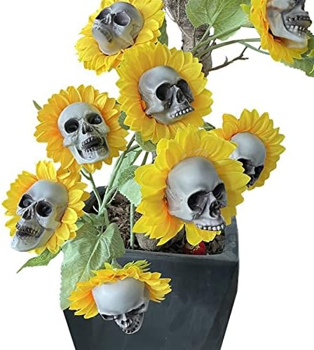 Kafatası Ayçiçeği Cadılar Bayramı Dekorasyon Korku Ev Ve Bahçe Yard Dekorasyon İçin Yapay Çiçek Süsleme Açık El Sanatları