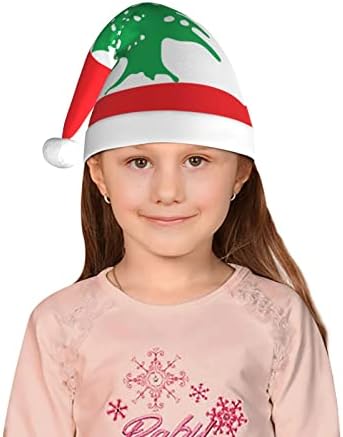 CXXYJYJ Lübnan Bayrağı Santa Şapka Çocuklar noel şapkaları Peluş Noel Şapka Noel Yeni Yıl Tatil Festivali parti şapkaları