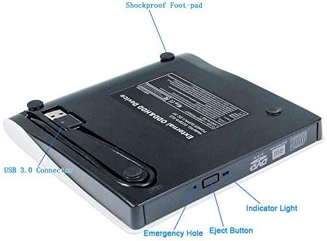 Taşınabilir USB 3.0 Harici DVD CD ROM Optik Sürücü, HP Oyun Dizüstü Bilgisayarı için Pavilion 15 17 T Z 15Z X360 X 360 14