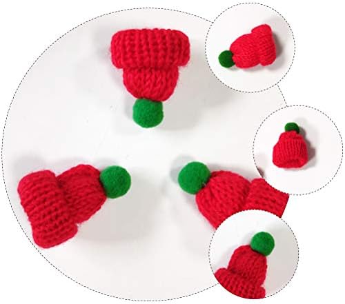 SOIMISS 20 adet Mini Yün Şapka Örme Santa Şapka İşi Aksesuarları Giysi Dekorasyon