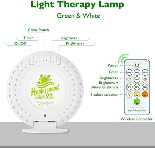 Migren rölyef yeşil ışık terapi lambası, terapi lambası, 520nm dar bant yeşil led ışık, 4 renk, 20 seviye ayarlanabilir parlaklık,