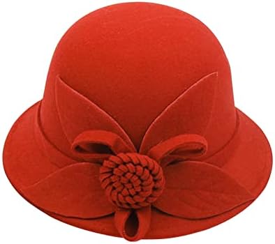Bayan Zarif Çiçek 1920s Vintage Cloche Kova Melon Şapka Kemo Kanseri Şapkalar Kilise düğün elbisesi Fascinator Şapka