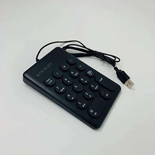 WOFOLiFE Kablolu Sayısal Tuş Takımı, 19 Tuşlu Kablolu USB Sayı Pedi Harici Numpad Taşınabilir Mini Sayısal Klavye için PC/Dizüstü/Dizüstü/Bilgisayar