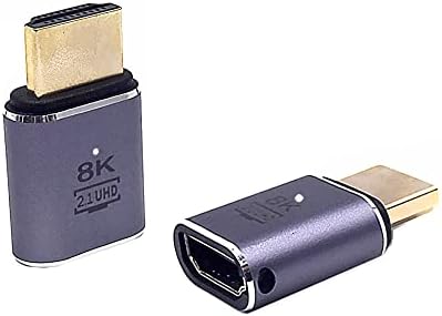 Kework 2 Paket 8 K UHD HDMI Adaptörü, 48 Gbps 3D HDMI 2.1 Sürüm Genişletici, HDMI 2.1 Erkek HDMI 2.1 Kadın Uzatma Adaptörü