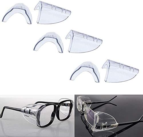 3 Çift Gözlük Yan Kalkanları, Güvenlik Gözlükleri için Yan Kalkanlarda Esnek Kayma Orta ila Daha Büyük Uyuyor