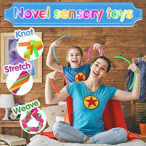 Renkli Maymun Şehriye Sıkı Dize stres oyuncakları Duyusal Oyuncaklar Oyuncak Elastik İpler stres oyuncakları Doğum Günü Partisi