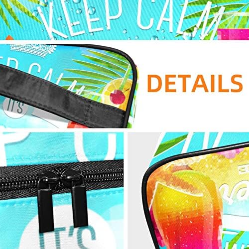 TBOUOBT Makyaj Çantası Seyahat kozmetik çantası Kılıfı Çanta Çanta Fermuarlı, Sakin Ol Yaz Saati Plaj Hawaii