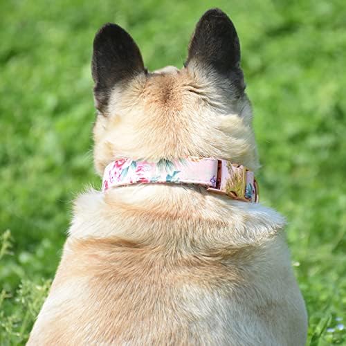 Sevimli Çiçek Desenli Pamuklu köpek tasması Metal Toka, Küçük Orta Büyük Köpekler için Rahat Dayanıklı Ayarlanabilir köpek