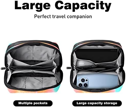Taşıma çantası Seyahat kılıf çanta USB kablo düzenleyici Cep Aksesuar Fermuar Cüzdan, Aslan Desen Hayvan Büyük Kedi Mavimsi