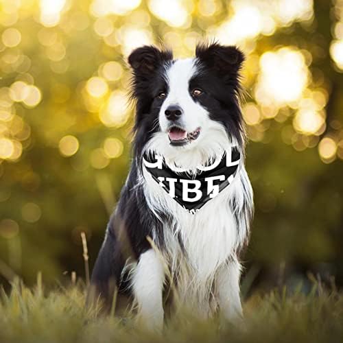 Iyi Vibes Desen Köpek Bandanalar, 2 Paket Yumuşak Yıkanabilir Pet Eşarp Üçgen Büyük Köpekler Yavru ve Kediler için