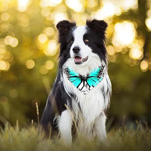 Nane Yeşil Buttefly Mermer Arka Plan üzerinde Desen Köpek Bandanalar, 2 Paket Yumuşak Yıkanabilir Pet Eşarp Üçgen Büyük Köpekler