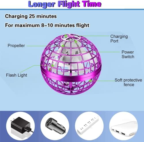 Nagar uçan küre Topu oyuncaklar,2023 Yükseltilmiş Mini Uçan Spinner Drone, Vurgulu top, RGB ışıkları ile bumerang topu serin