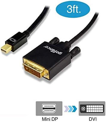gofanco Mini DisplayPort-DVI 3 Fit Adaptör Kablosu-Thunderbolt 2 MacBook, Mac Mini, Microsoft Surface Pro, Google Chromebook