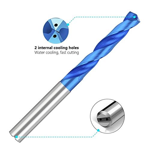 Matkap Ucu 3D Karbür Uçları 3-12mm Soğutma Matkap Spiral Büküm Matkap Ucu Mavi Kaplama Delik Matkap Metal 1 Adet (Renk :