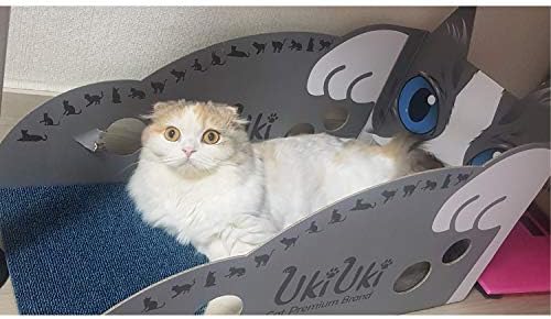 UKİUKİ Kedi yüz Halı Karton Scratcher-DIY En İyi Sevimli Kediler Scratchers ve Mobilya (Mavi (Regdoll + Rus Mavisi))