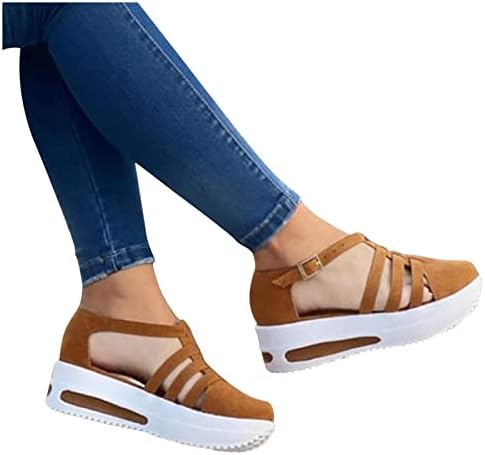 RbCulf Kadın Spor Sandalet Moda Konfor Platformu Hollow out Sneakers Bayanlar Toka Kapalı Yuvarlak Ayak Kayma plaj ayakkabısı