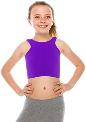 Kurve Premium Kızlar Dikişsiz Supersoft Kolsuz Kırpma kolsuz yelek-Sıkı Sütyen, UV UPF 50+ (ABD'de üretilmiştir)