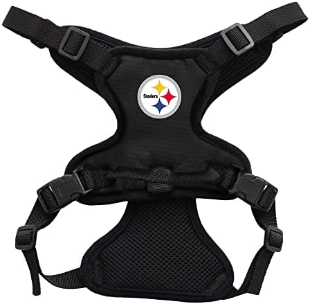 Littlearth Unisex-Yetişkin NFL Pittsburgh Steelers Ön Klip evcil hayvan koşumu, Takım Rengi, Küçük