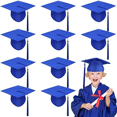 Newcotte 10 Adet Çocuklar Mezuniyet Kapaklar Toplu Püskül ile Okul Öncesi Anaokulu Ayarlanabilir Boyutu Mezuniyet Şapka Yürümeye