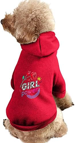 Kızlar Güç Gül Köpek Giysileri Kış Pet Hoodies Yumuşak ve Sıcak Köpek Tişörtü Küçük Orta Köpekler için