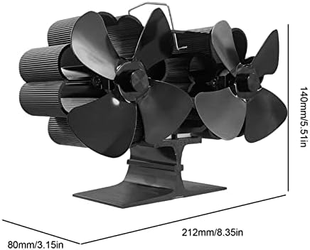 Uongfi çift motorlu soba fanı 8 bıçaklı şömine fanı sessiz odun sobası ısı ile çalışan verimli ısı dağılımı ev şömine ısı