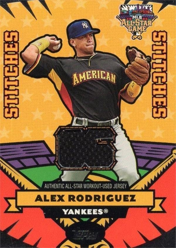 Alex Rodriguez oyuncu yıpranmış forması yama beyzbol kartı (New York Yankees) 2006 Topps Tüm Yıldız Dikişler ASAR-MLB Oyun
