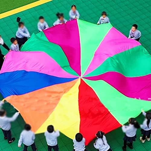 Kulplu Çocuklar için LRPJ Paraşüt Çocuklar için Çok Renkli Paraşüt, Açık Takım Oyunları için Paraşüt Oyuncak Oyunları Kapalı