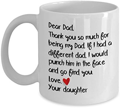 Sevgili Baba Farklı bir babam olsaydı yüzüne yumruk atardım Kupa-Babalar günü hediyesi-Babalar günü kupası (Kızını sev 11
