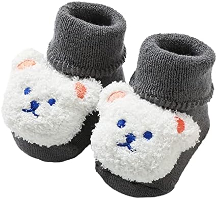Qvkarw Sıcak Kış Bebek Ayakkabıları Karikatür Ayı Şekli Sevimli Bebek Ayakkabıları Bebek Yumuşak Taban Ayakkabıları Yumuşak