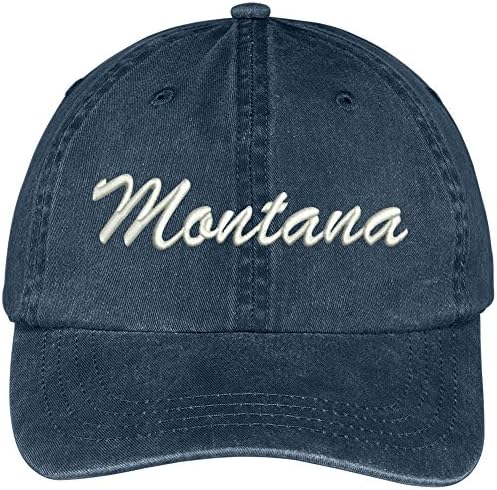 Trendy Giyim Mağazası Montana State İşlemeli Düşük Profilli Ayarlanabilir Pamuklu Başlık